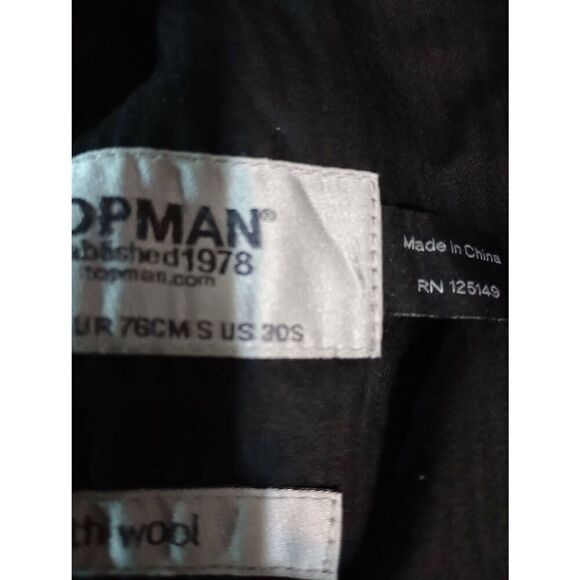 Topman Pants Men's 30 Slim Navy Wool Blend‎ - Picture 6 of 8